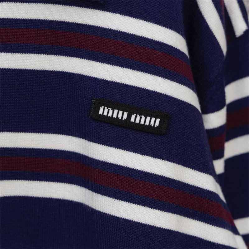 [New] MiuMiu Striped Collar Sweater
