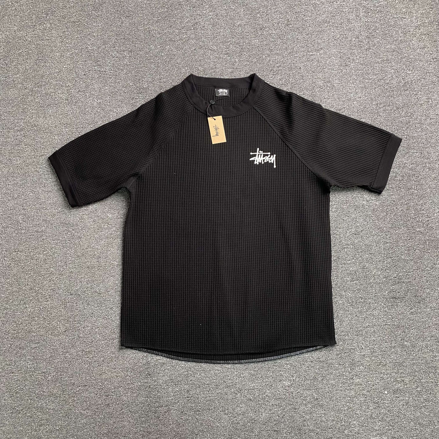 [New] Stussy Logo Waffle Tee