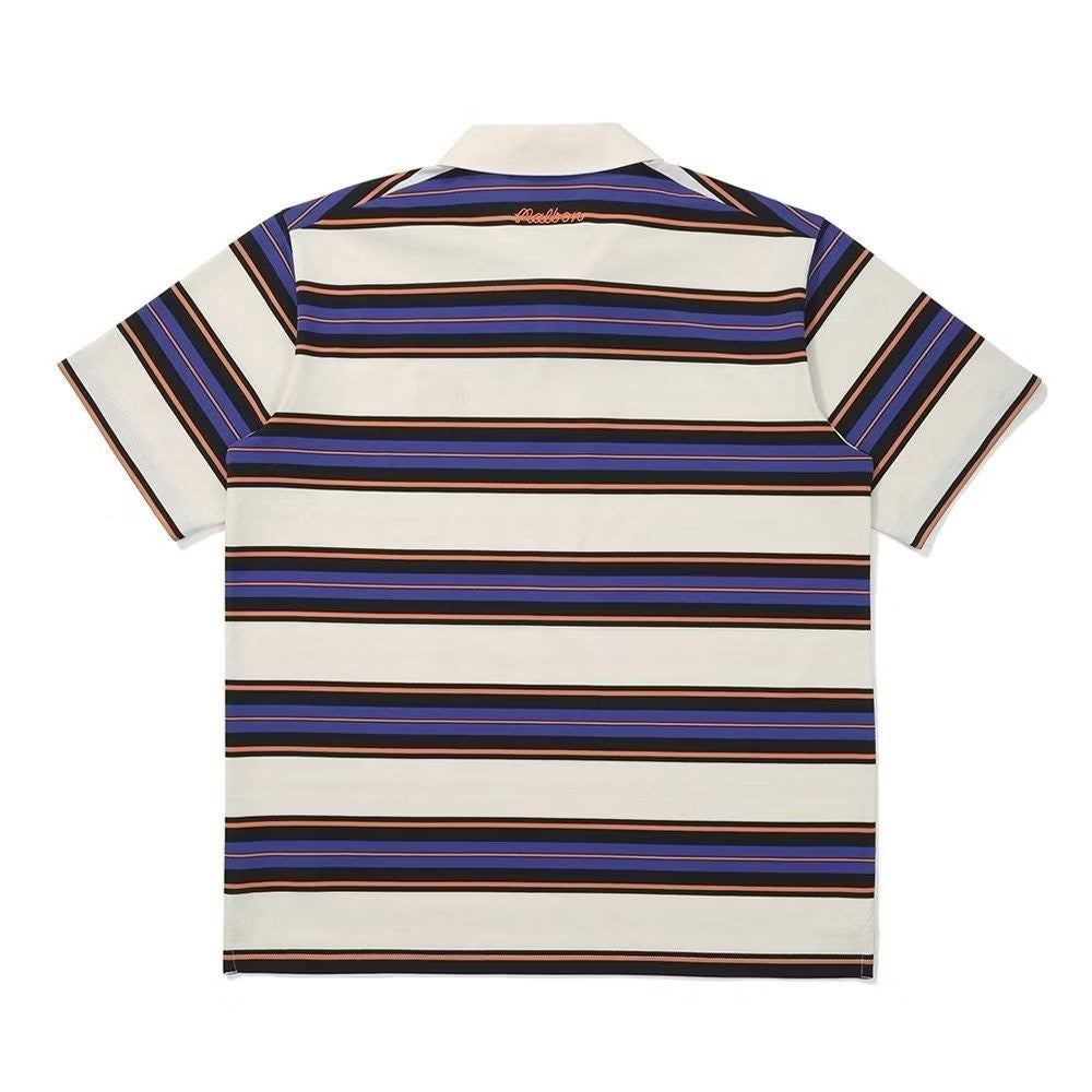 [New] Malbon Golf Striped Polo Shirt