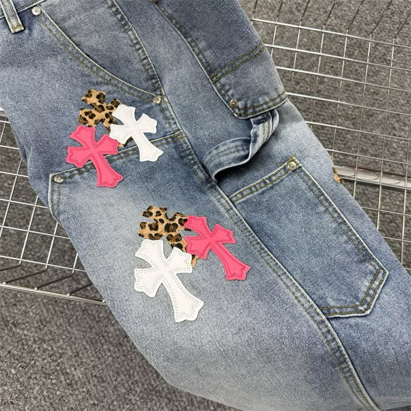 [New] Chrome Hearts Denim Double Knee Pants
