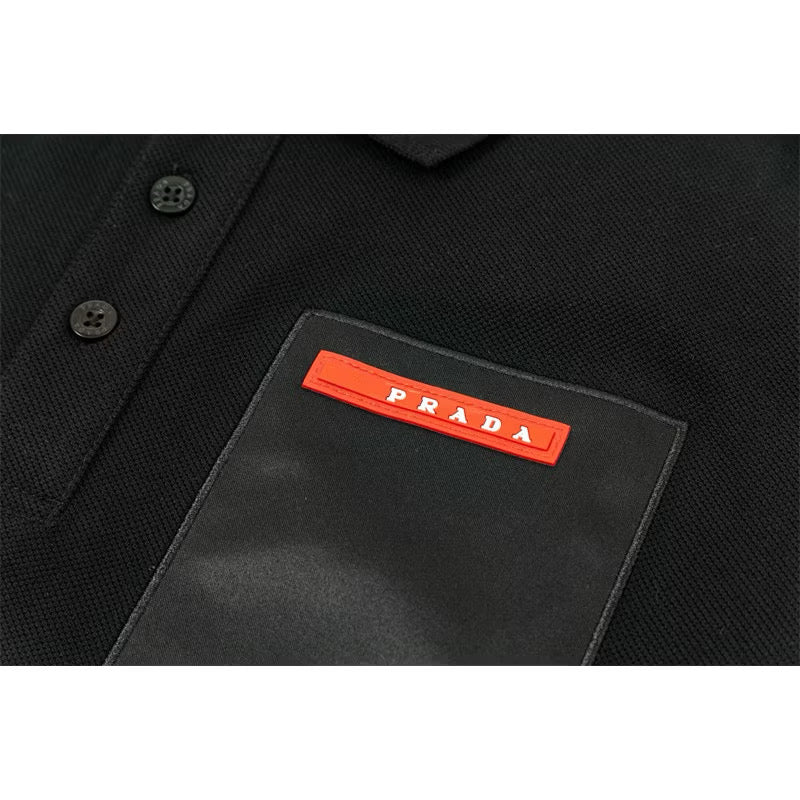 [New] Prada Technical Nylon Pocket Polo Shirt