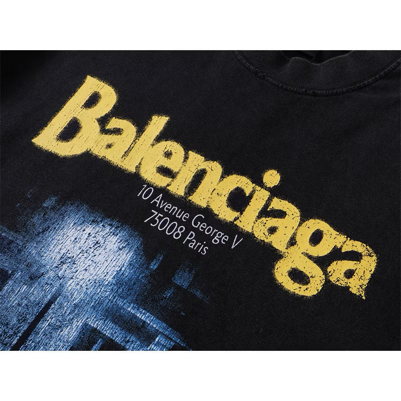 [New] Balenciaga Paris Graphic Washed Tee