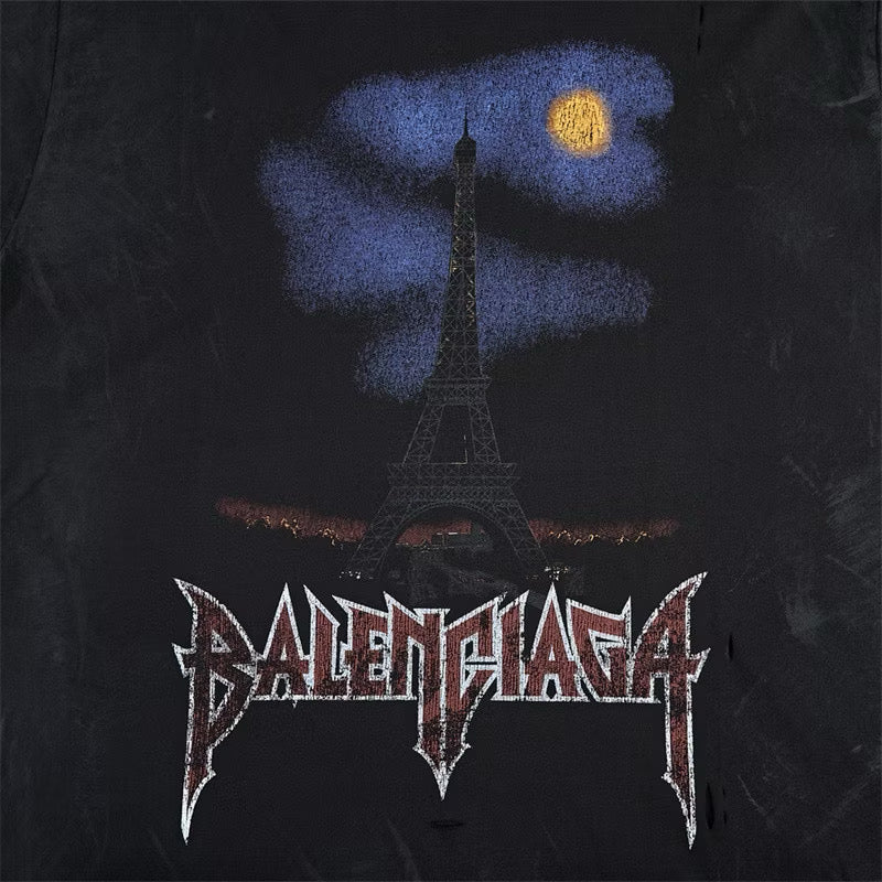 [New] Balenciaga Paris Moon Upside Down Tee