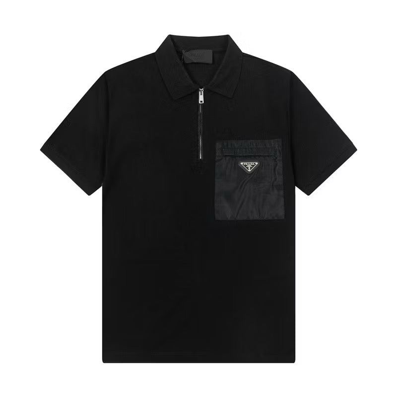 [New] Prada Pique Half Zip Polo Shirt