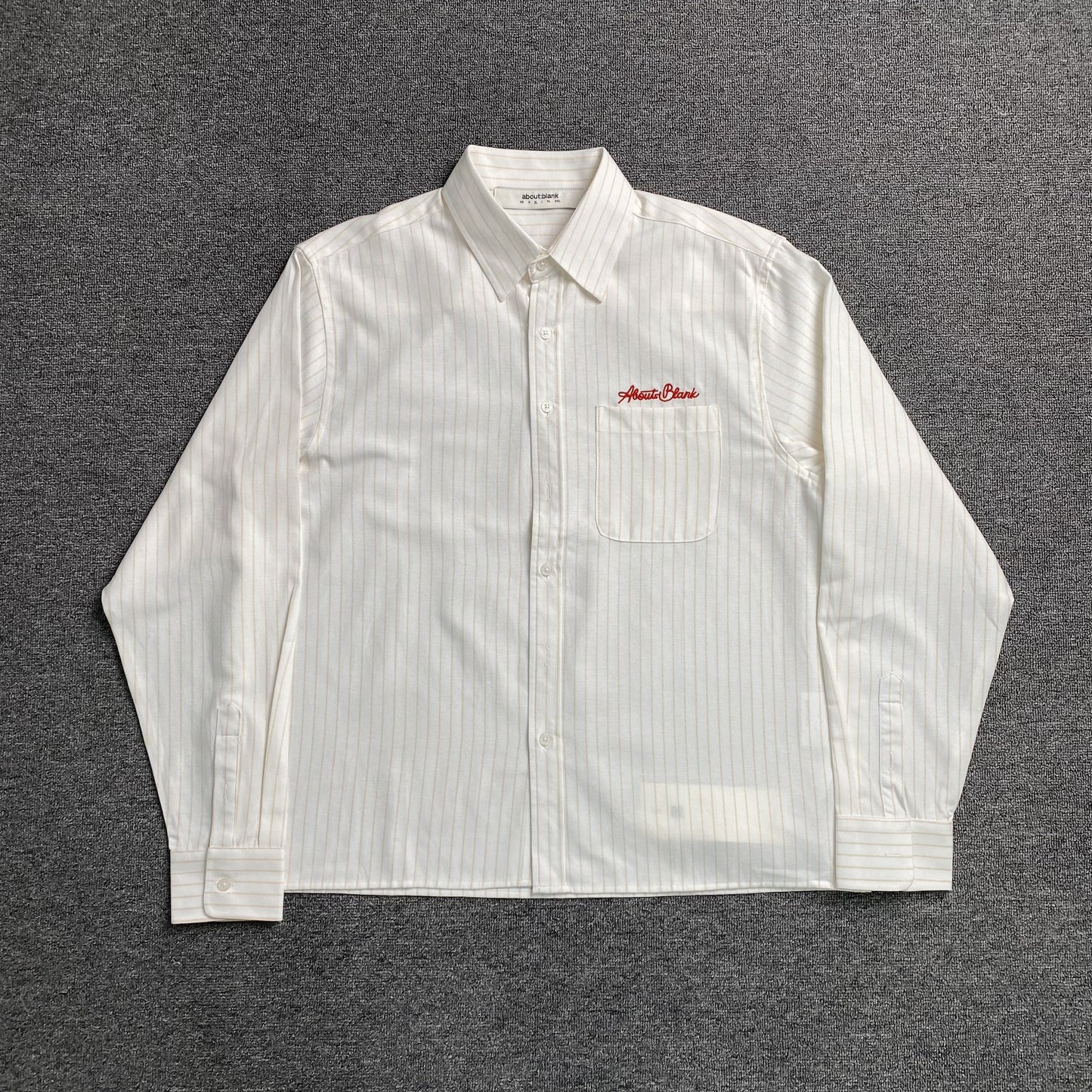 [New] About Blank Pinstripe Cropped Longsleeve