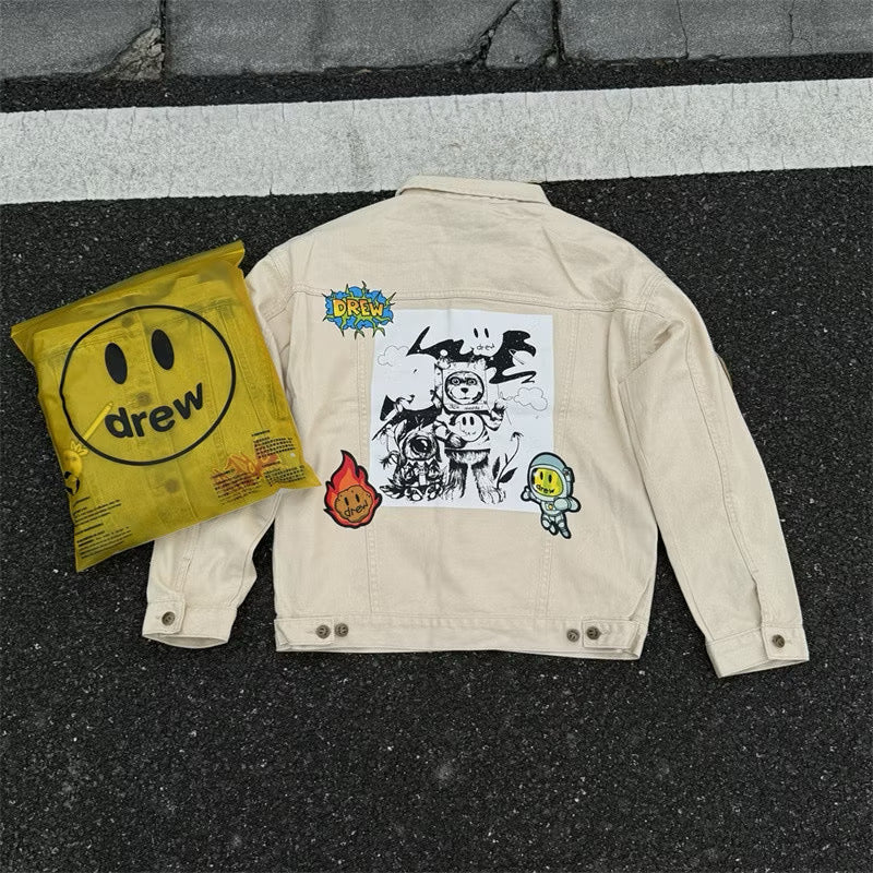 [New] Drew House Patch Work Denim Jacket