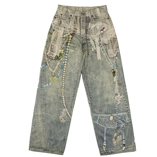 [New] Acne Studios 3D Print Wide Jeans