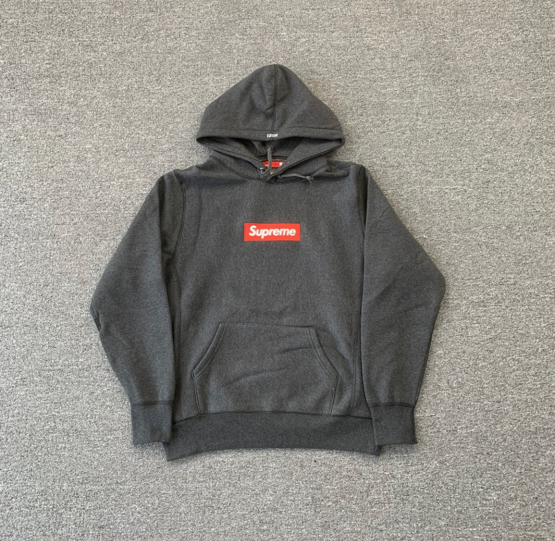 Dark grey supreme hoodie hotsell