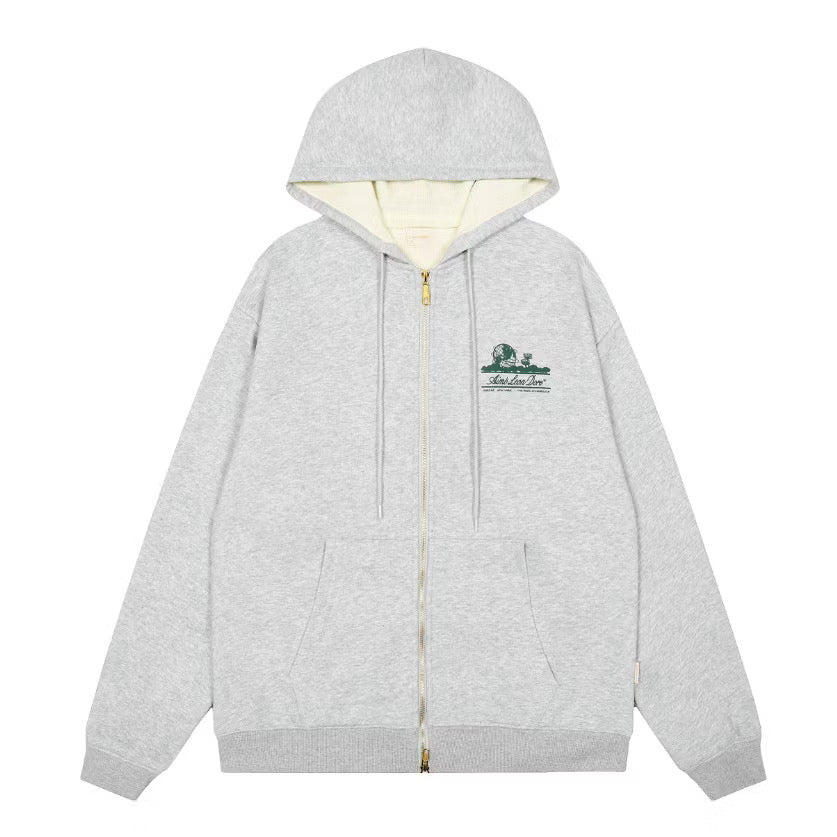[New] Aime Leon Dore Waffle Lined Full Zip Hoodie
