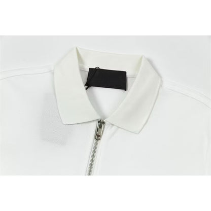 [New] Prada Pique Half Zip Polo Shirt (White)