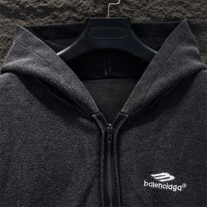[New] Balenciaga Washed Zip Up Hoodie