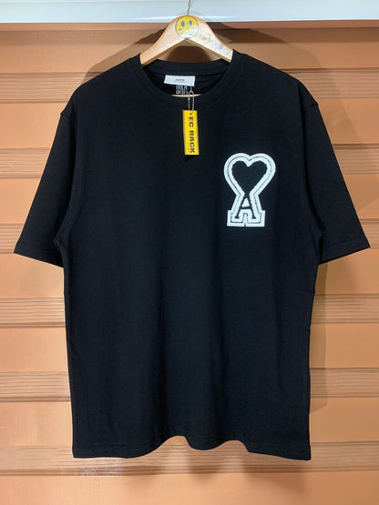 Ami Heart Logo Tee (Black/White)