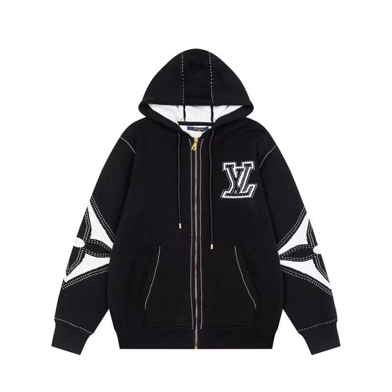 [New] Louis Vuitton Intarsia Zip Up Hoodie
