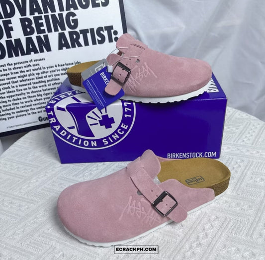 [New] Stussy x Birkenstock Boston Clogs (Pink)