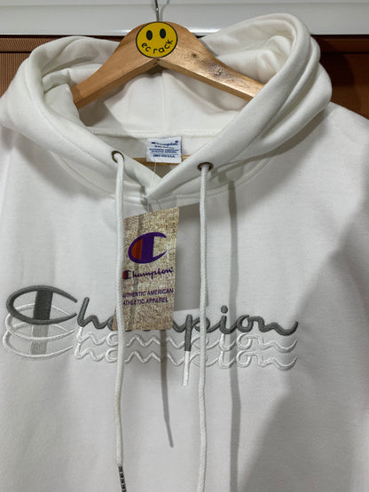 Champion Embroidered Logo Hoodie (White)