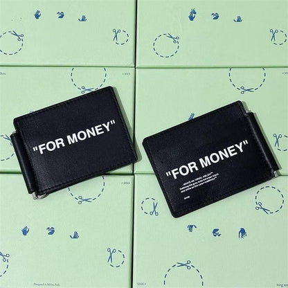[New] Off White "For Money" Bill Clip Wallet