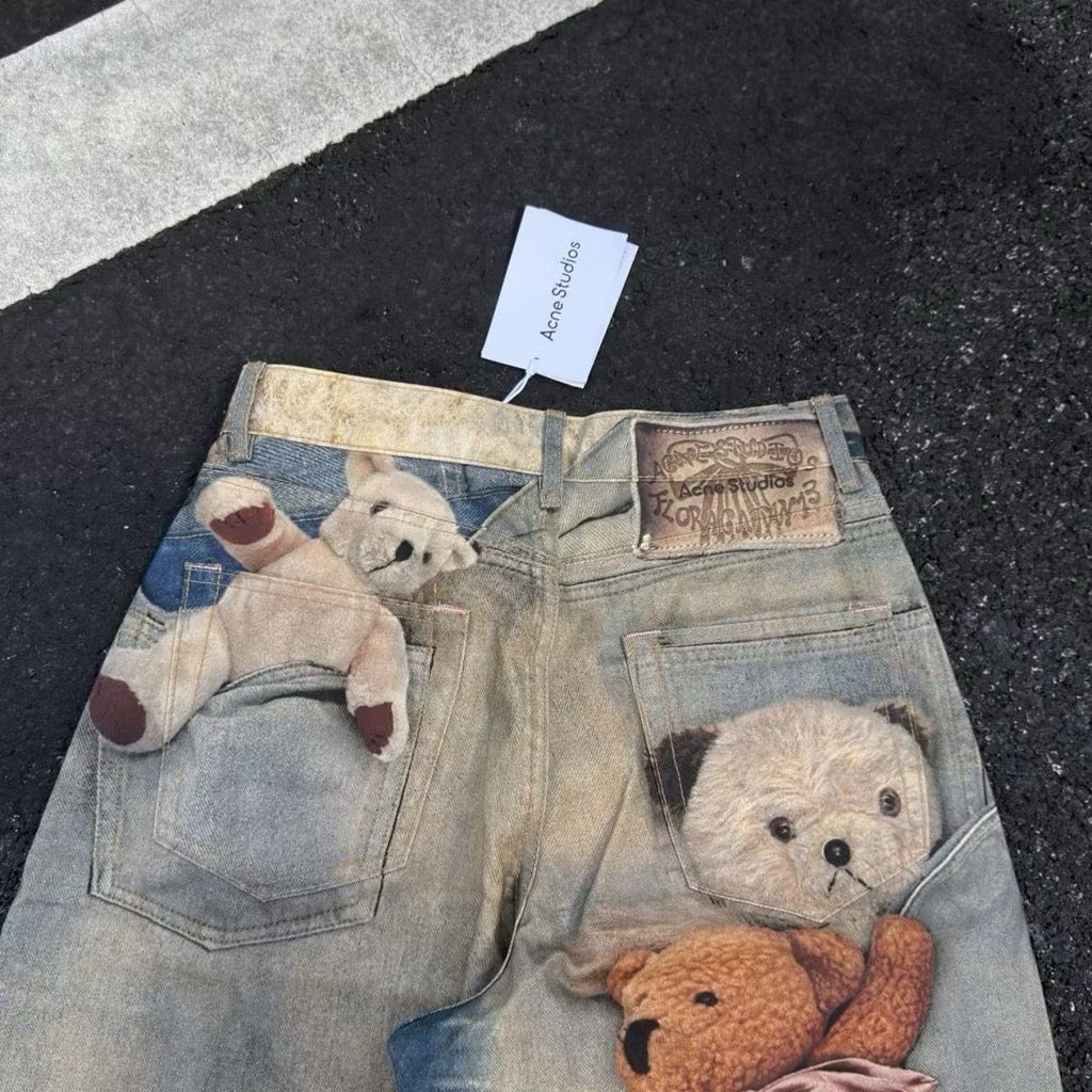[New] Acne Studios 3D Print Bear Jeans