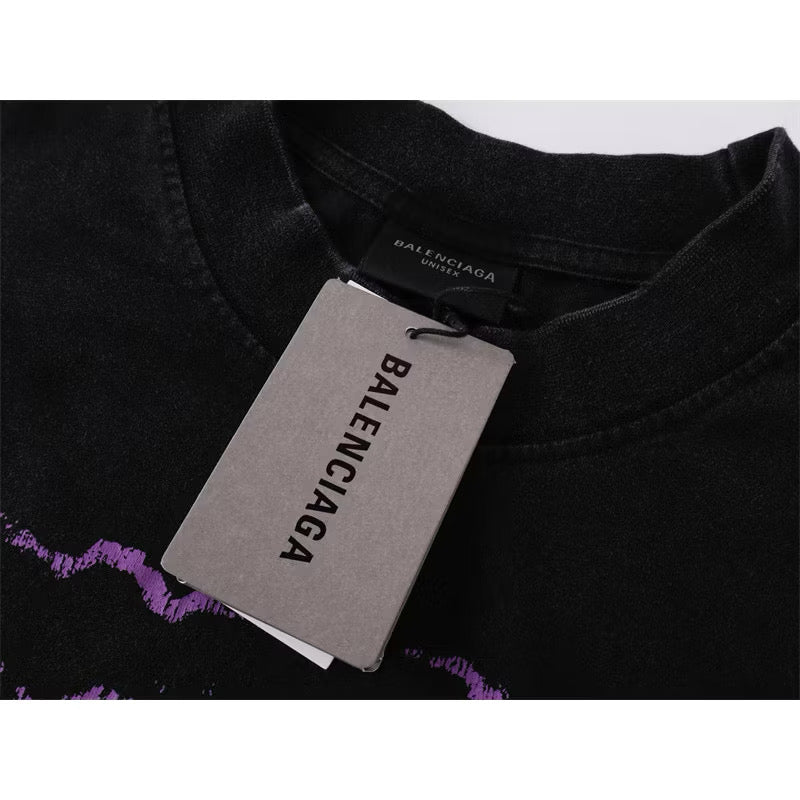 [New] Balenciaga Sunset Graphic Washed Tee