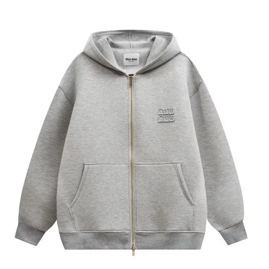 [New] Miu Miu Gray Hoodie