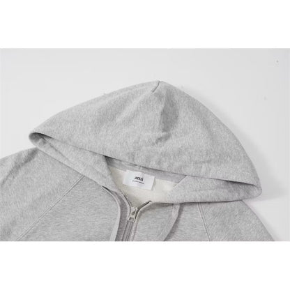 New] Ami Mini Logo Zip Up Hoodie