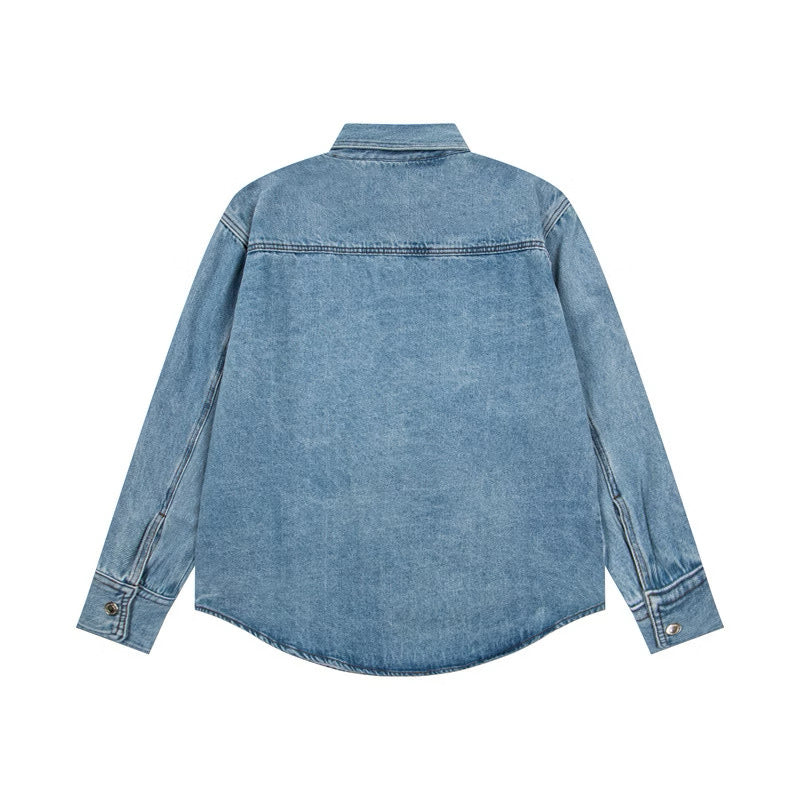 [New] Ami Paris Denim Button-down Longsleeve Shirt