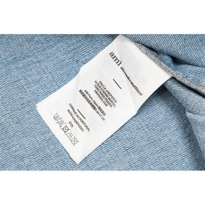 [New] Ami Paris Denim Button-down Longsleeve Shirt