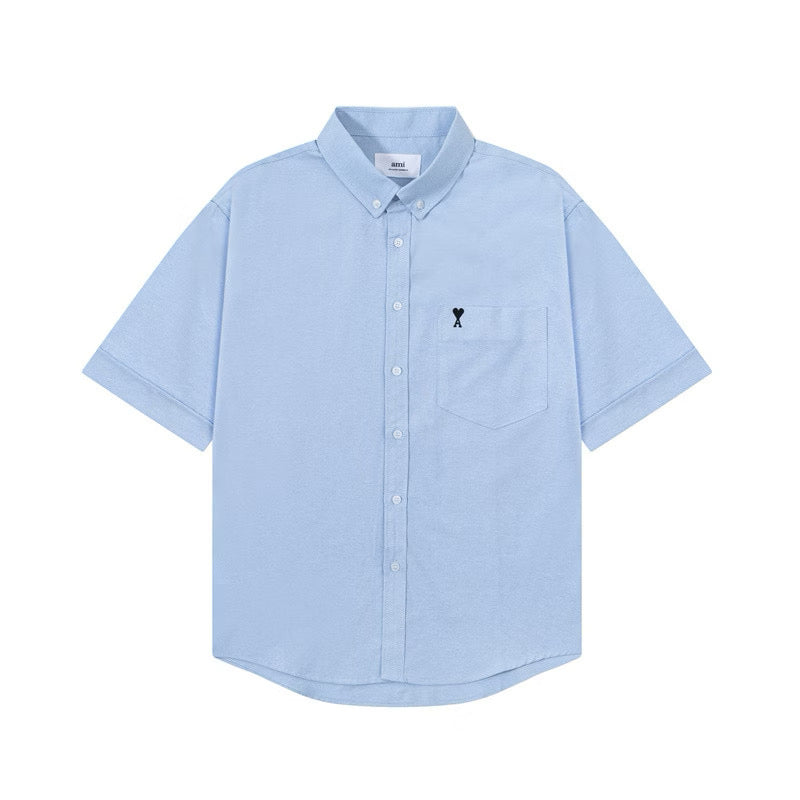 [New] Ami Pairs Short Sleeve Button-Up Shirt