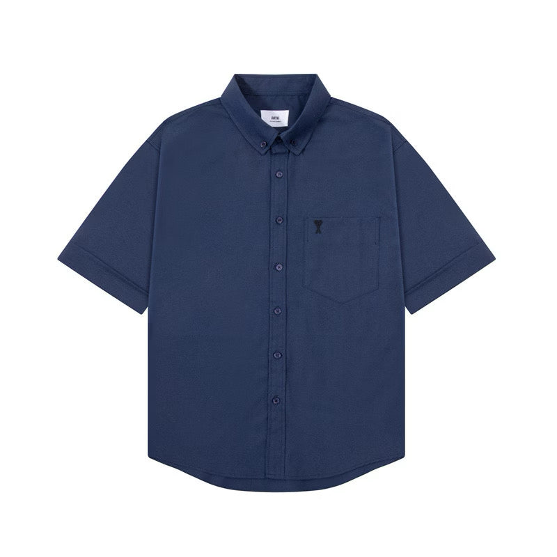 [New] Ami Pairs Short Sleeve Button-Up Shirt