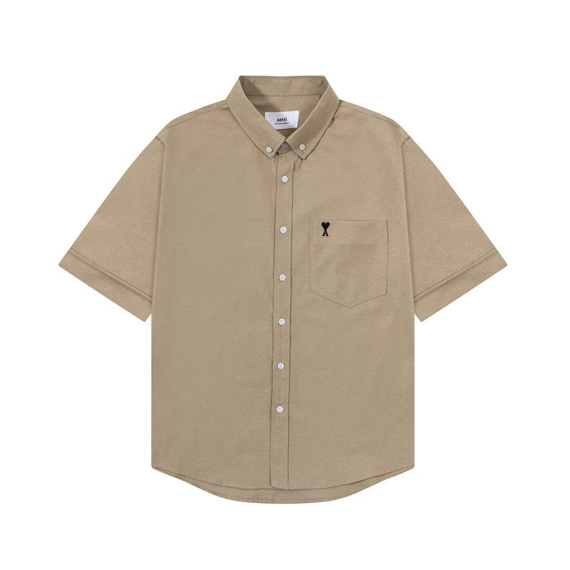 [New] Ami Pairs Short Sleeve Button-Up Shirt