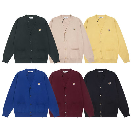 [New] Maison Kitsune Fox Patch Knit Cardigan