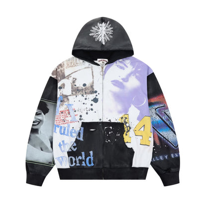[New] Vale Forever 'Selena' Graphic Zip Up Hoodie