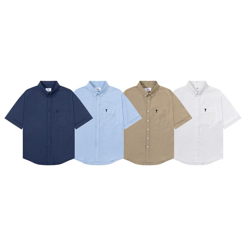 [New] Ami Pairs Short Sleeve Button-Up Shirt