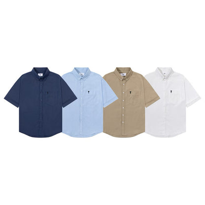 [New] Ami Pairs Short Sleeve Button-Up Shirt